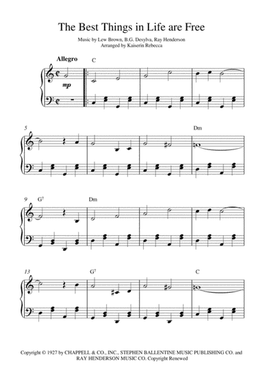 The Best Things In Life Are Free (arr. Kaiserin Rebecca)