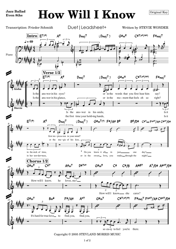 How Will I Know (arr. Frieder Schmidt)