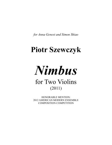 Nimbus for Two Violins