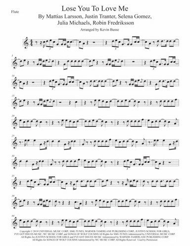 Lose You To Love Me (arr. Kevin Busse)