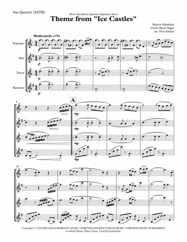 Theme From Ice Castles (through The Eyes Of Love) (arr. Don Fabian)