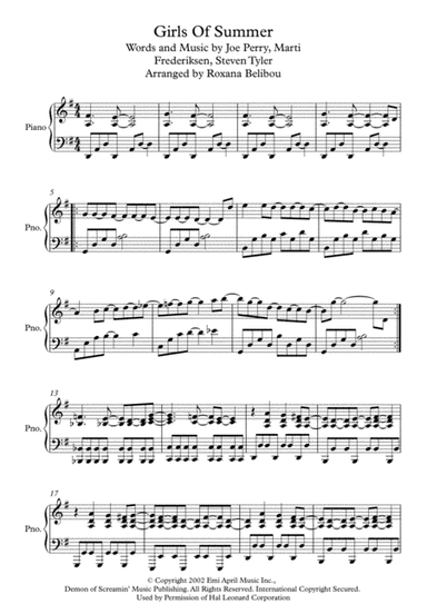 Girls Of Summer (arr. Roxana Belibou)