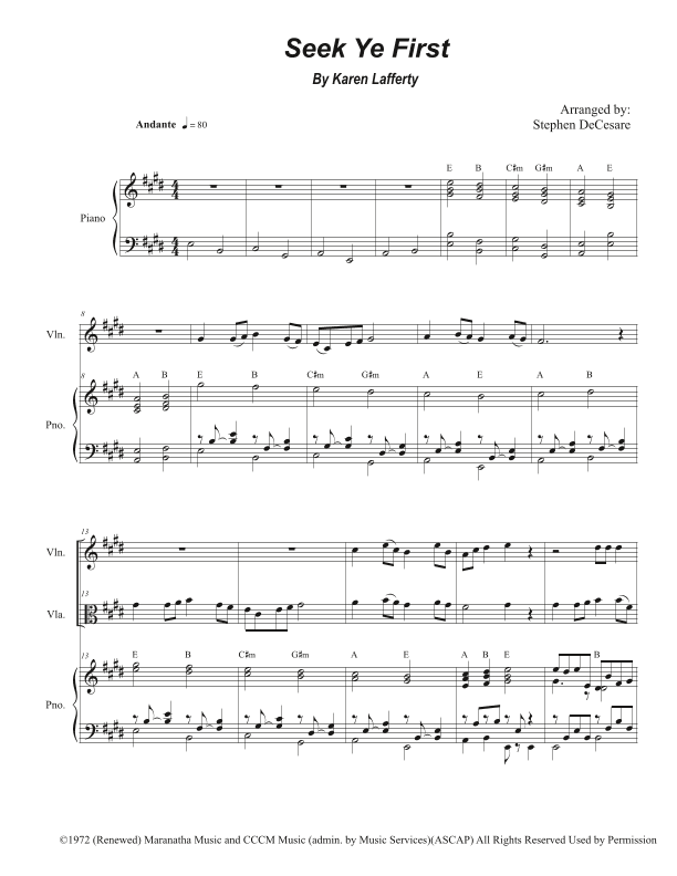 Seek Ye First (arr. Stephen DeCesare)