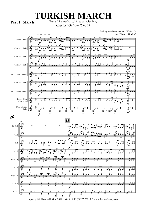 Turkish March & Laendler - Beethoven - Clarinet Quintet (arr. Thomas Graf)