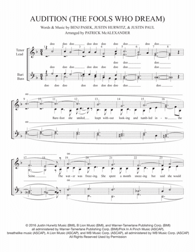 Audition (the Fools Who Dream) (arr. Patrick McAlexander)