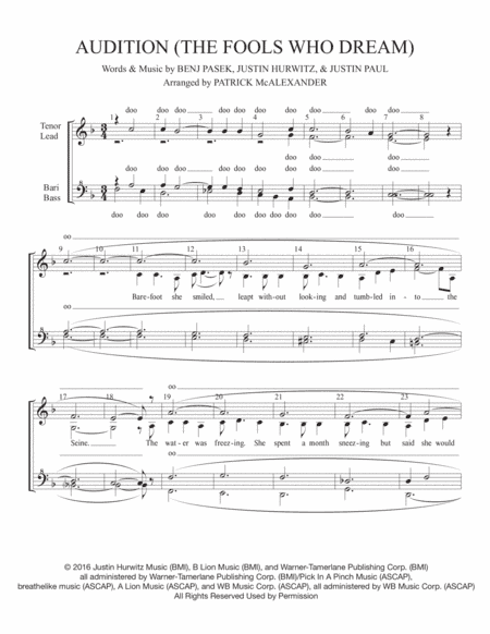 Audition (the Fools Who Dream) (arr. Patrick McAlexander)