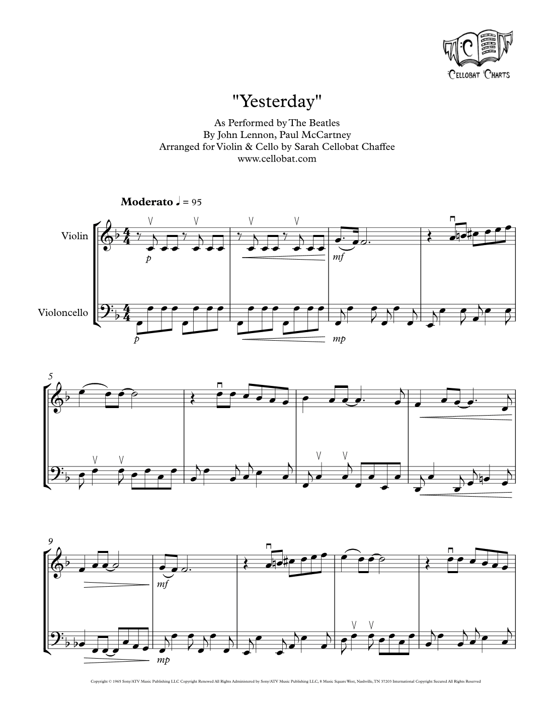 Yesterday (arr. Sarah Cellobat Chaffee)