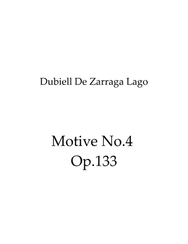 Motive No.4 A Minor Op.133