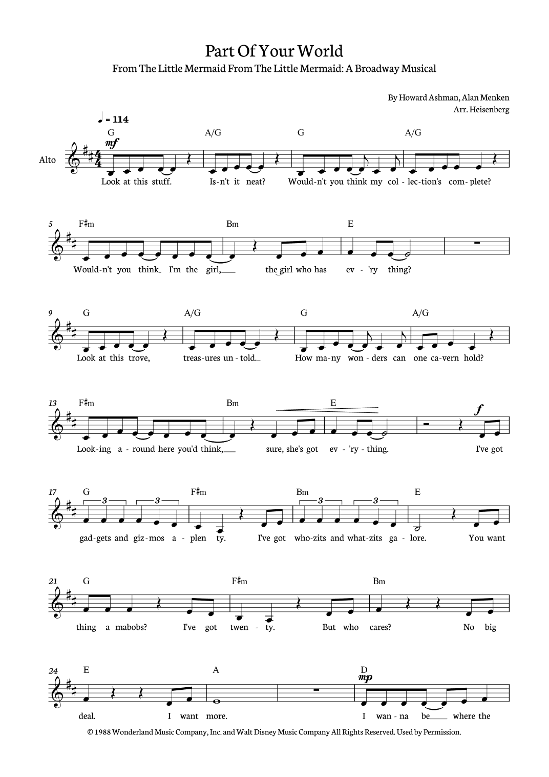 Part Of Your World (arr. Heisenberg)