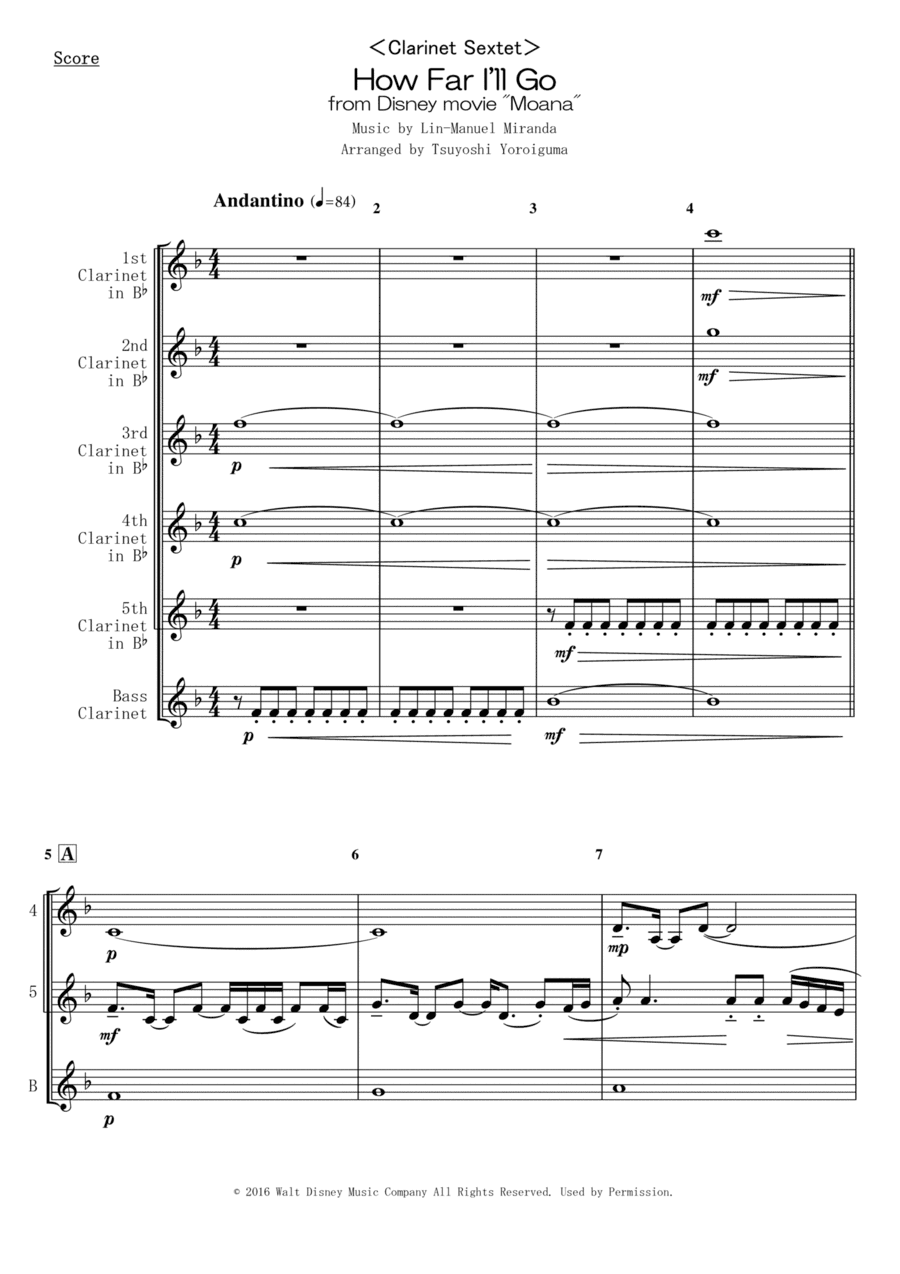 How Far I'll Go (arr. Tsuyoshi Yoroiguma)