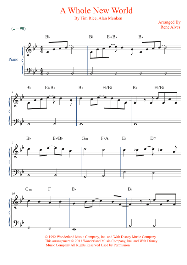 A Whole New World (reprise) (arr. Rene Alves)