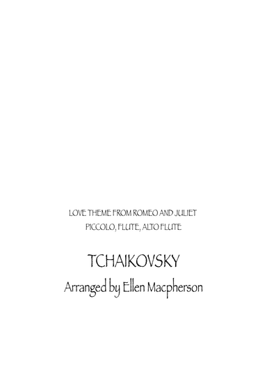 LOVE THEME FROM ROMEO AND JULIET - PICCOLO, FLUTE, ALTO FLUTE (arr. Ellen Macpherson)
