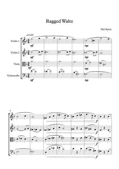 Ragged Waltz - String Quartet