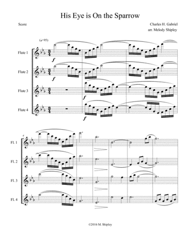 His Eye Is On The Sparrow (Quartet) (arr. Melody Shipley)