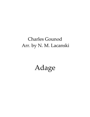 Adage (arr. Nick Lacanski)