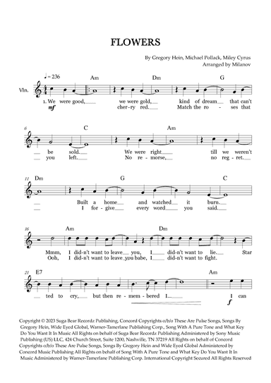 Flowers (arr. Milanov)