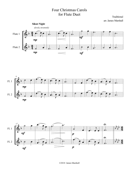 Four Christmas Carols for Flute Duet (arr. James Marshall)