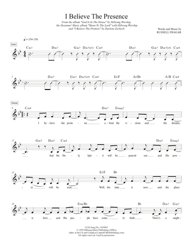 I Believe The Presence (arr. TraviSongs)