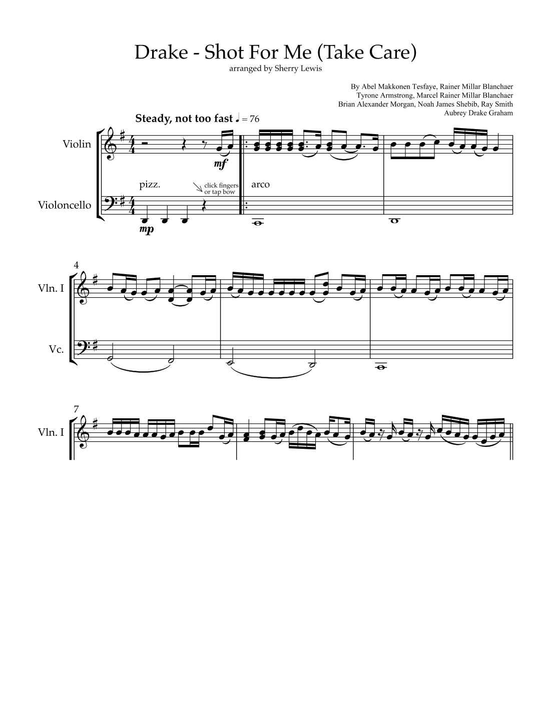 Shot For Me (arr. Sherry Lewis)
