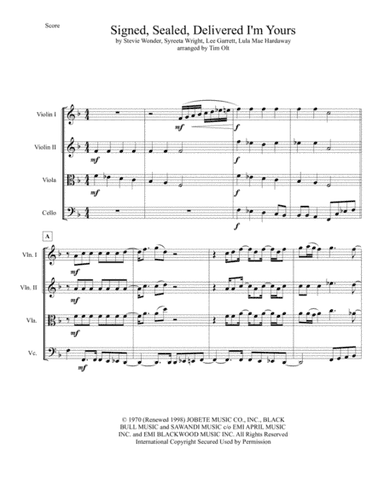 Signed, Sealed, Delivered I'm Yours (arr. Tim Olt)
