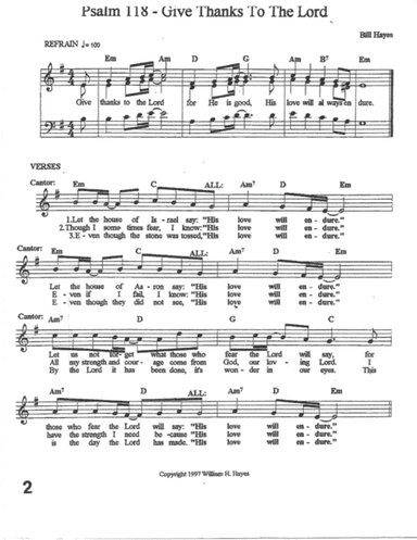 Psalm 118: Give Thanks To The Lord (2nd Sunday of Easter; Divine Mercy Sunday with adapted lyrics)