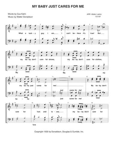 My Baby Just Cares For Me (arr. Walter Latzko)