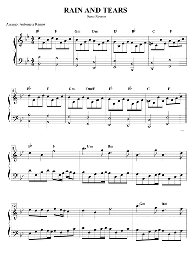 Rain And Tears (arr. Antonieta Ramos Valverde)