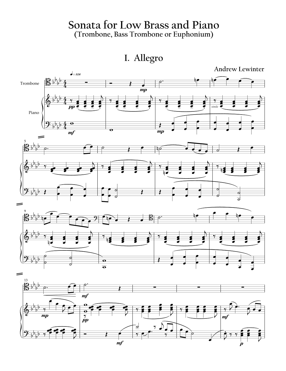 Sonata for Low Brass and Piano