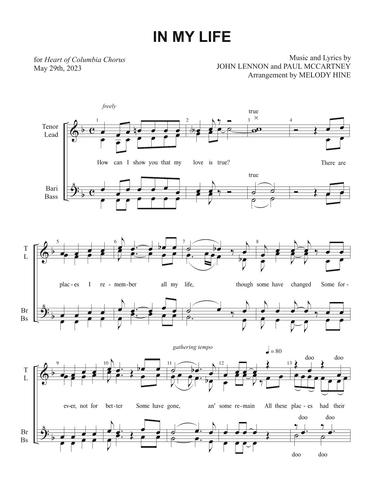 In My Life (arr. Melody Hine)