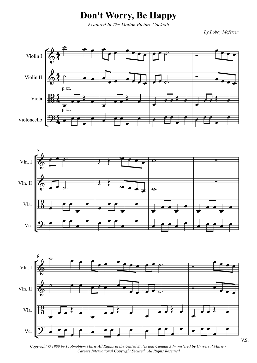 Don't Worry, Be Happy (arr. Wesley S. SIlva)