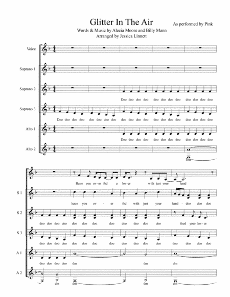 Glitter In The Air (arr. Jessica Linnett)