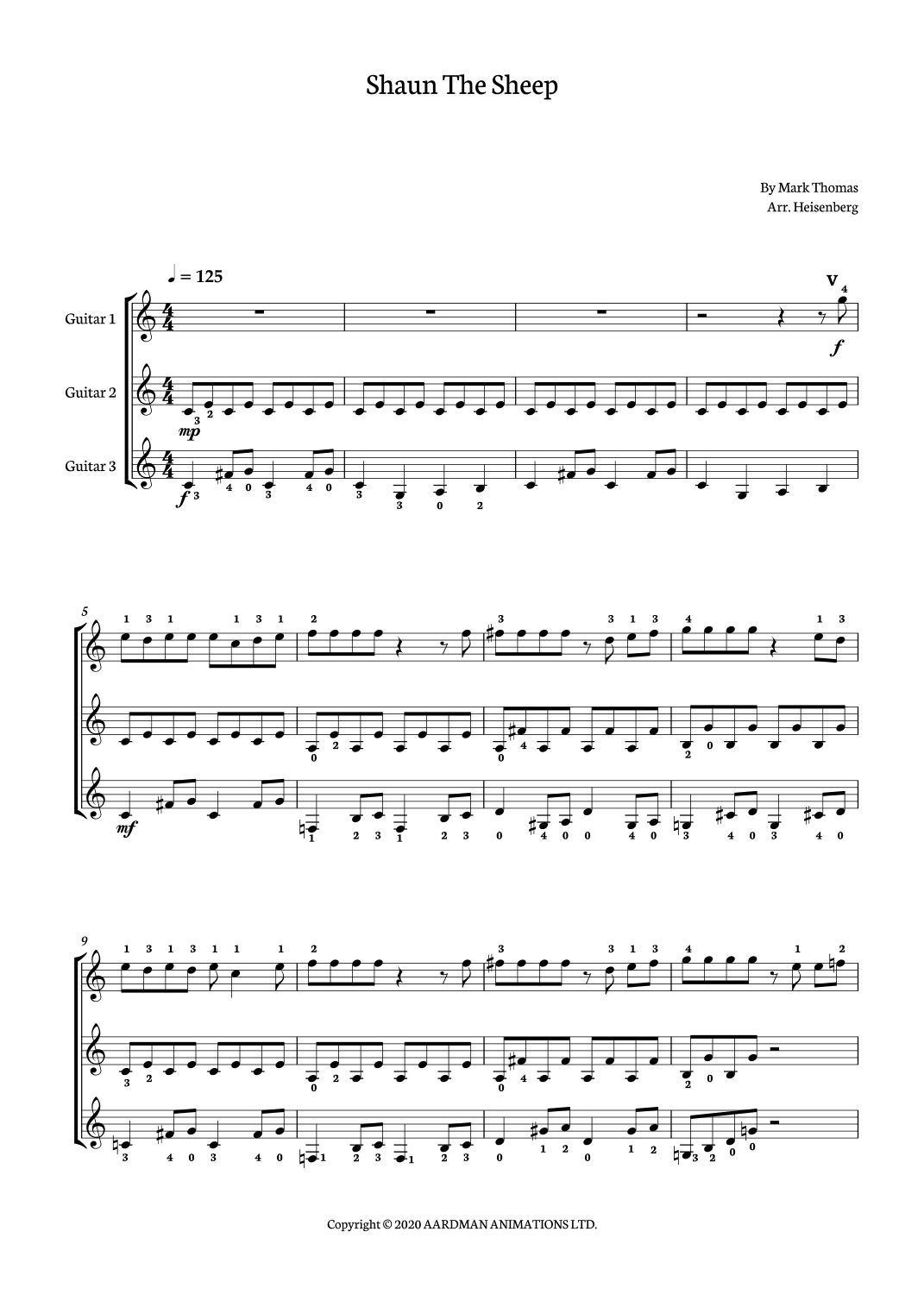 Shaun The Sheep (arr. Heisenberg)