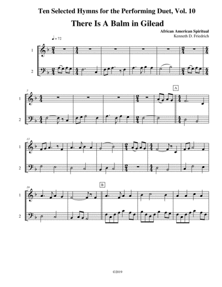 Ten Selected Hymns for the Performing Duet, Vol. 10 - oboe and bassoon (arr. Kenneth D. Friedrich)