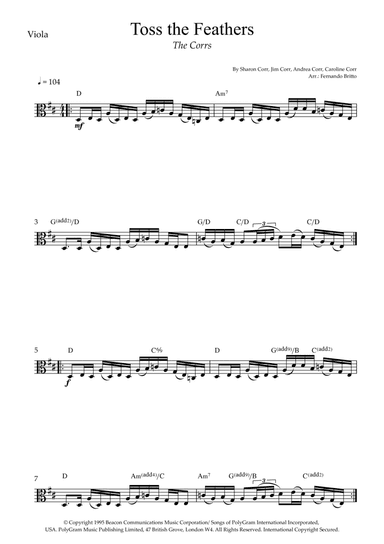 Toss The Feathers (arr. Fernando Britto)