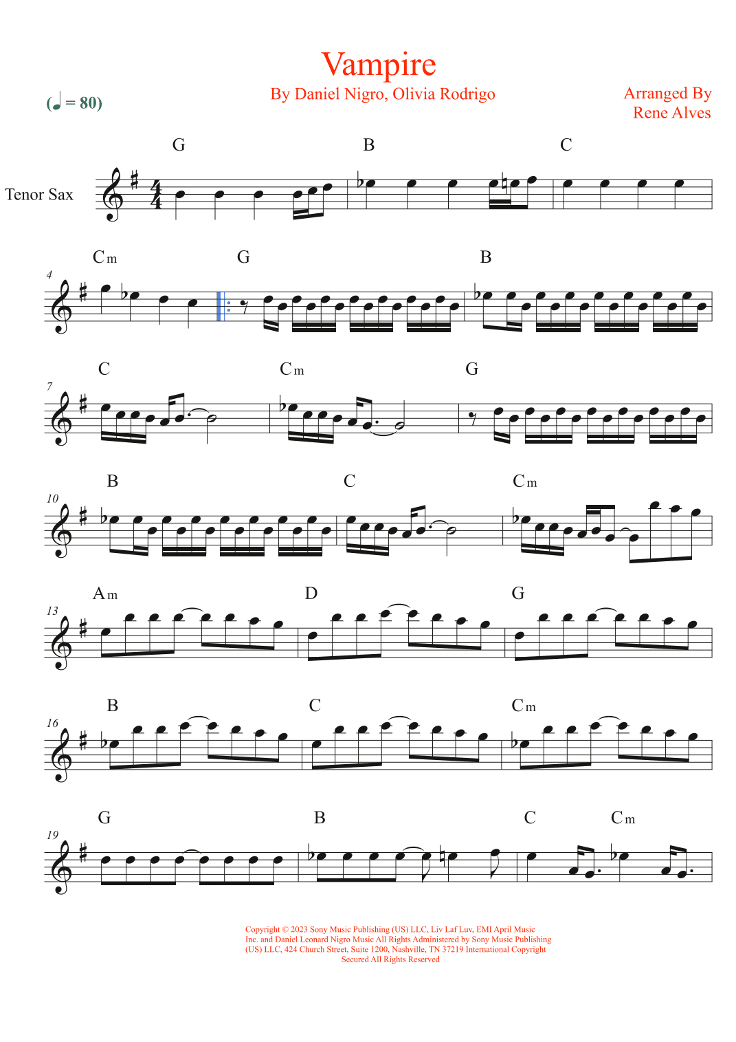 Vampire (arr. Rene Alves)
