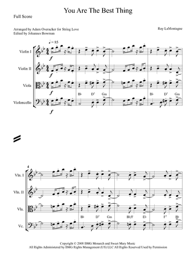 You Are The Best Thing (arr. Adam Overacker for String Love)