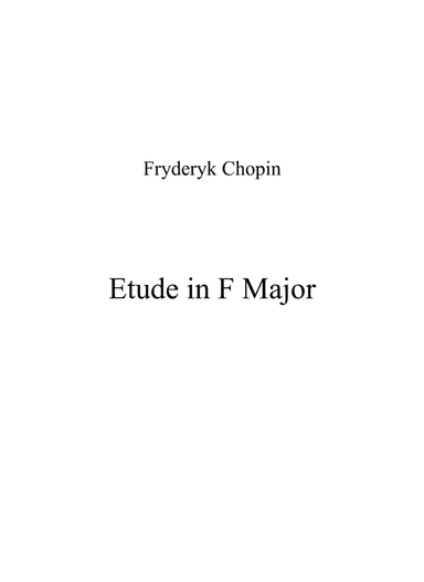 Etude in F Major (arr. Patrizia Luraschi)