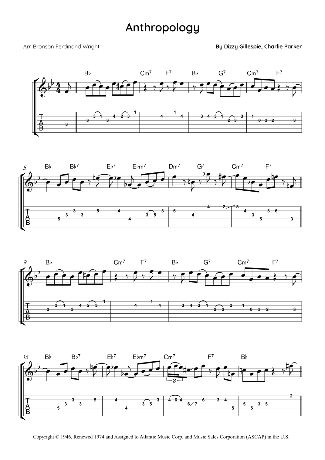 Anthropology (arr. Bronson Ferdinand Wright)