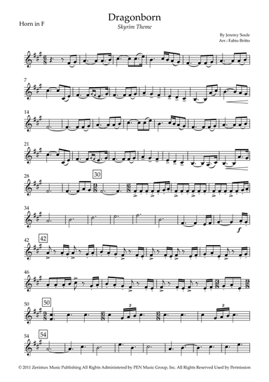 Dragonborn (skyrim Theme) (arr. Fabio Britto)