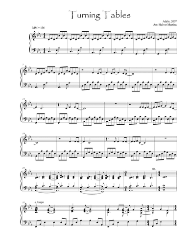 Turning Tables (arr. Piano Palt)