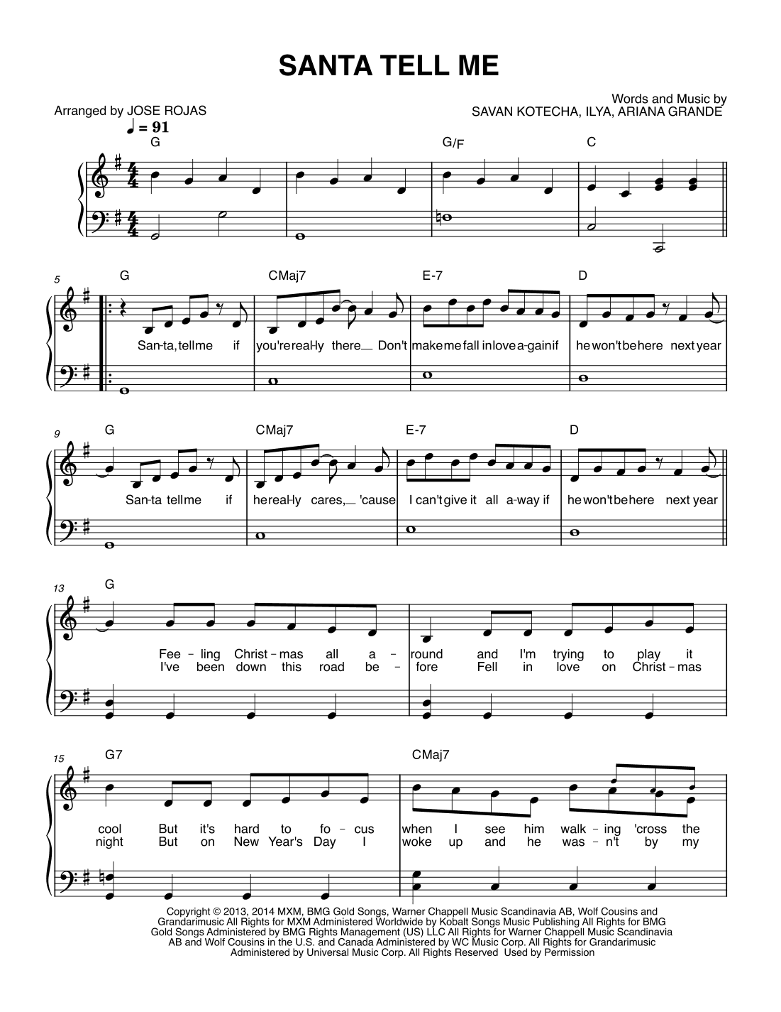 Santa Tell Me (arr. Jose Rojas)
