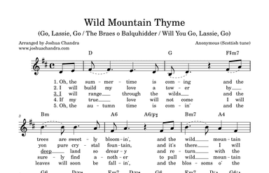 Wild Mountain Thyme (arr. Joshua Chandra)