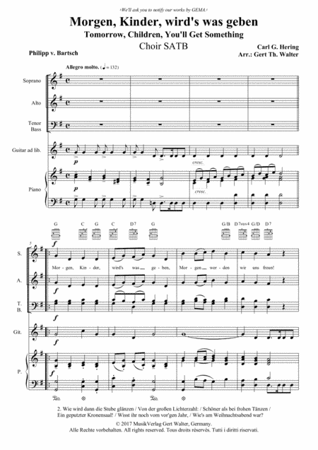 Tomorrow, Children, You'll Get Something (arr. Gert Th. Walter)