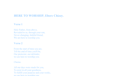 HERE TO WORSHIP