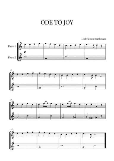 Beethoven - Ode to Joy (for 2 Flutes) (arr. Cadenza Editions)