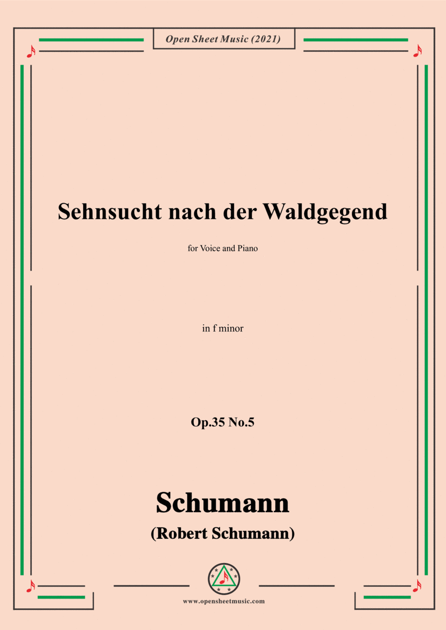 Schumann-Sehnsucht nach der Waldgegend,Op.35 No.5 in f minor (arr. Open Cloud)