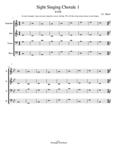 Sight Singing 4-Part SATB Chorale Practice