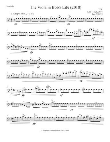 The Viola in Bob's Life (2018) percussion part
