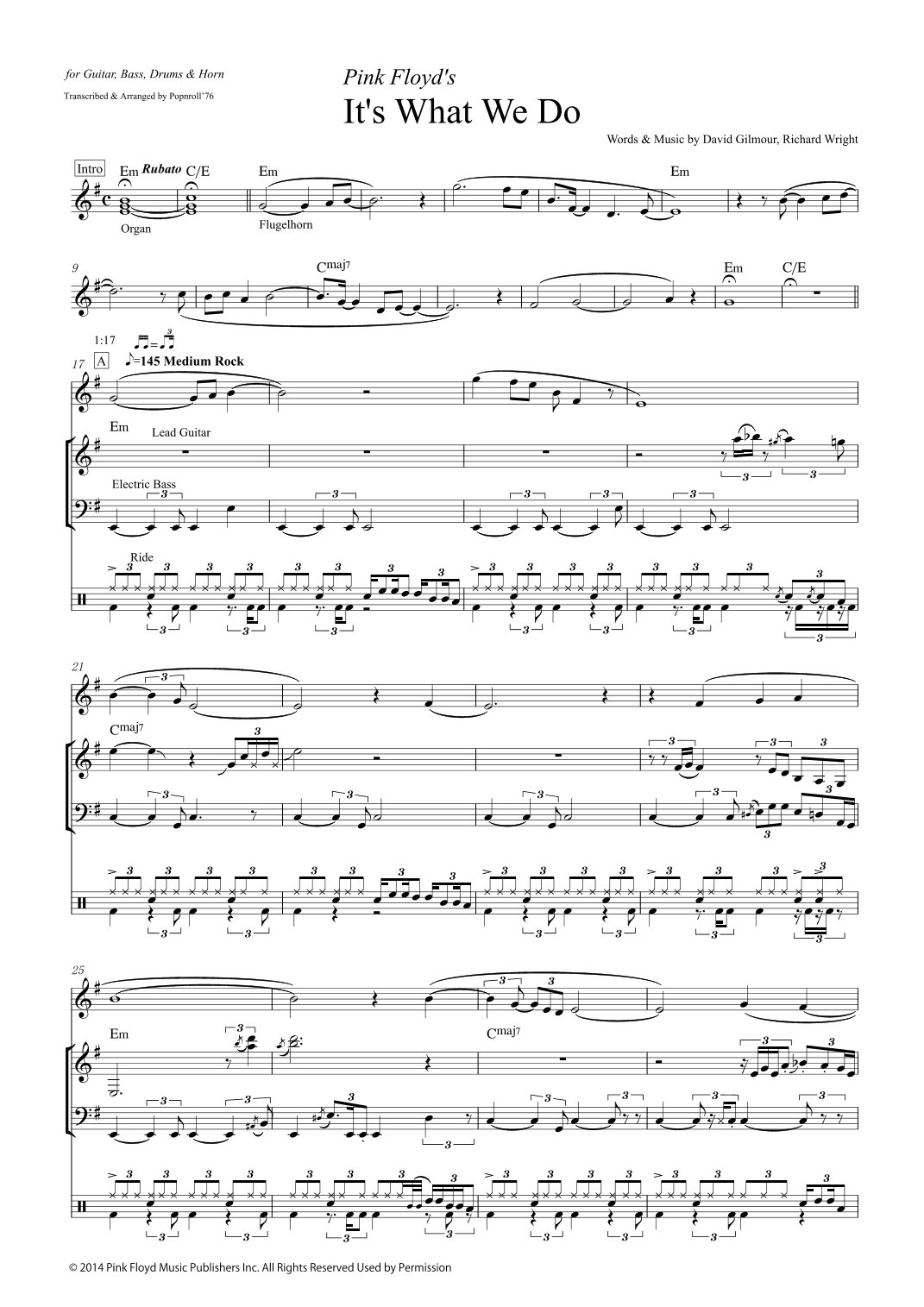 It's What We Do - Score Only (arr. Popnroll 1976)