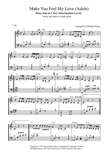Make You Feel My Love (arr. Miranda Wong)